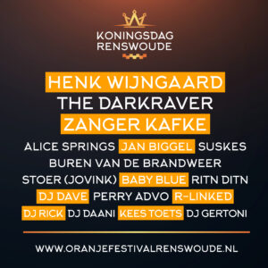 Koningsdag line up artiesten oranjefestival renswoude 2024